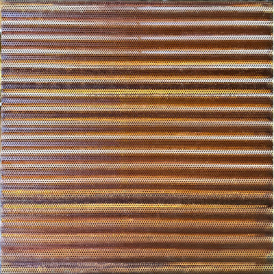 Rusted Perforated Metal Acoustical Ceiling Tiles