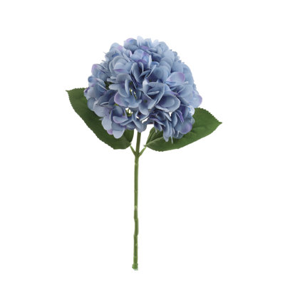 Blue 18 inch Hydrangea Stem - 6 Pack, Faux Floral for Vase Arrangements and Home Decor