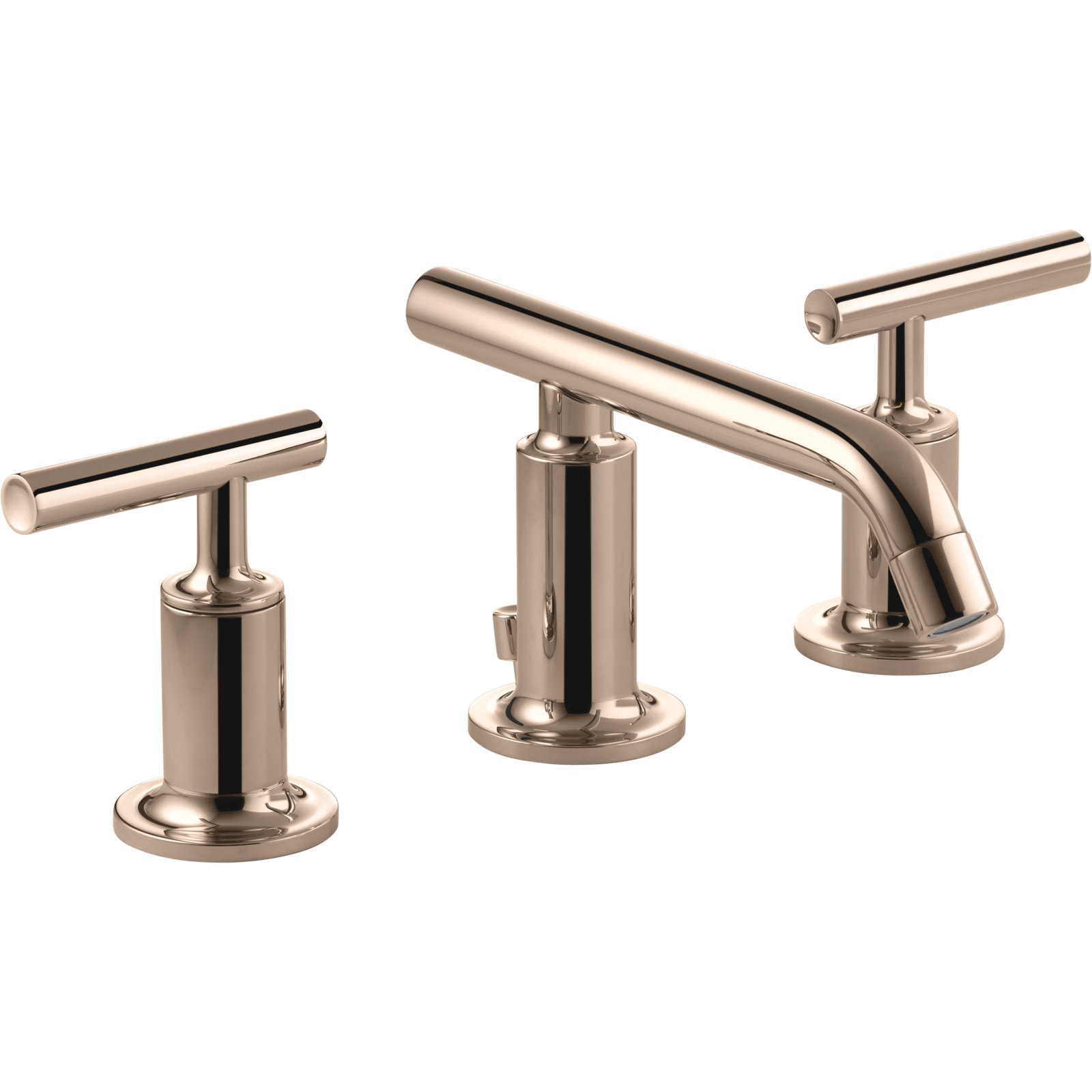 Purist Widespread Bathroom Faucet with Drain Assembly, Vibrant Rose Gold