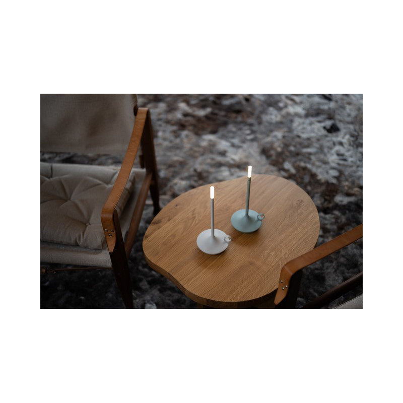 Candle-Inspired Portable Rechargeable Lamp - Wick, Mist Gray, 10.2" H x 4.7" W x 4.7" D