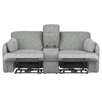 Saxon Gray Power Loveseat With Console