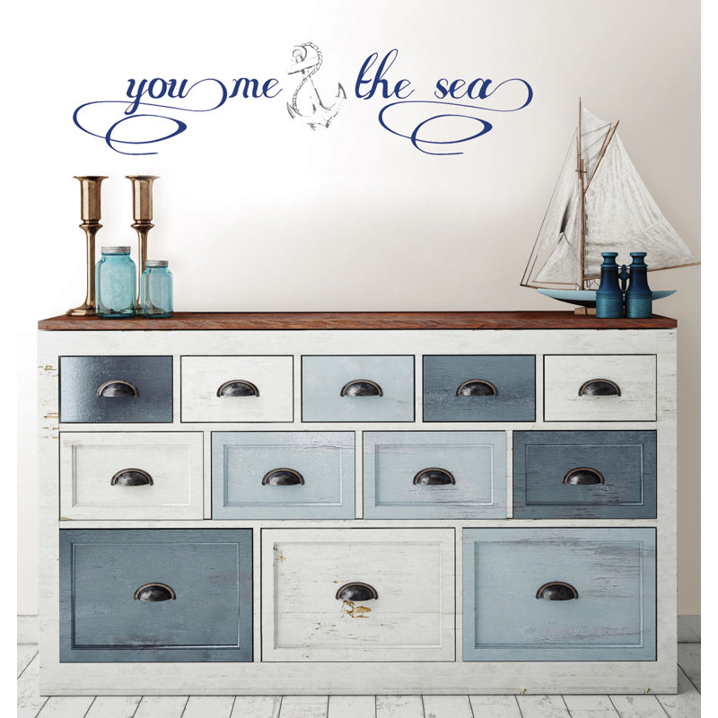 You, Me and the Sea Blue Coastal Wall Decal