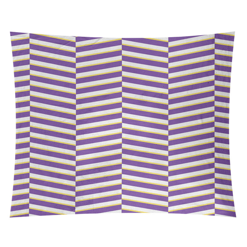Tapisserie, H 88 po x l 104 po, Mauve/jaune