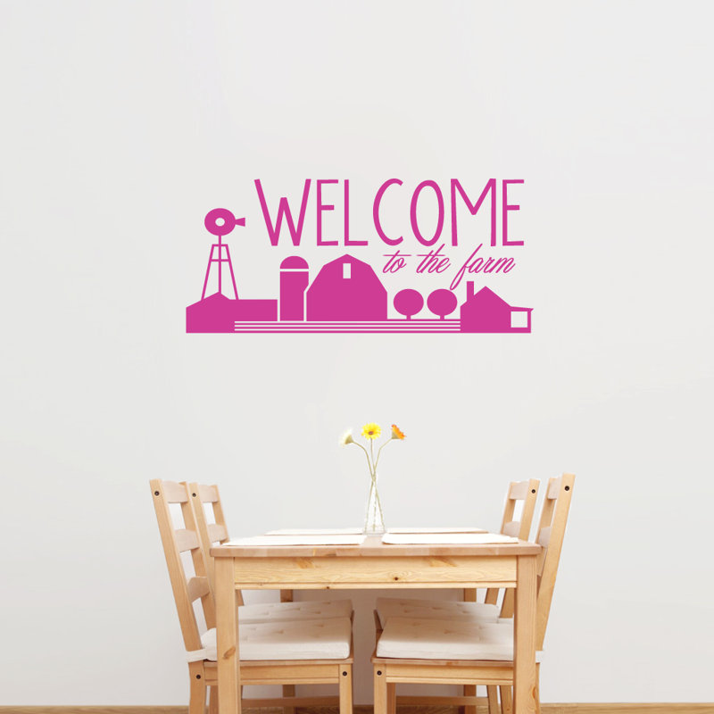 Décalcomanie murale welcome to the farm, Rose chaud