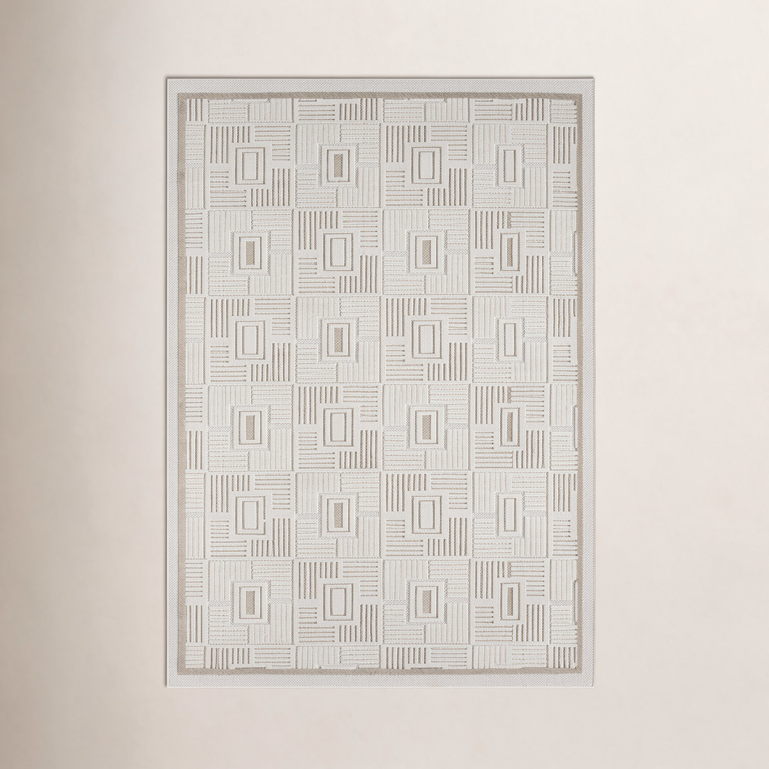 Hildegard Checkered Outdoor Rug, Rectangle 7'10" x 9'10"
