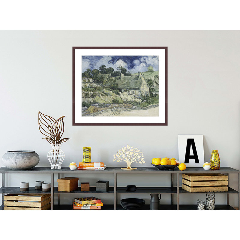 Chaumières à Cordeville par Vincent van Gogh, impression giclée encadrée, H 33,5 po x l 40,38 po