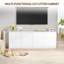 Cat Litter Box Enclosure, Hidden Litter Box Furniture with Push-to-Open Doors & Ventilation Holes, Wooden Cat House, Minimalist, Living Room, Bedroom, White -1859615643