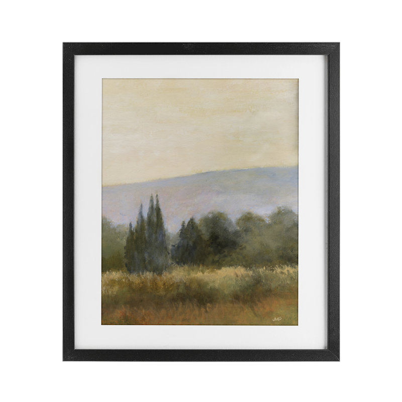 Pilgrimage Landscape View, reproduction encadrée sous verre, conception de Julia Purinton, Cadre noir minuit