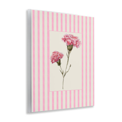 Pink Stripe Carnation Wall Plaque, design by Lisa Wehmeyer