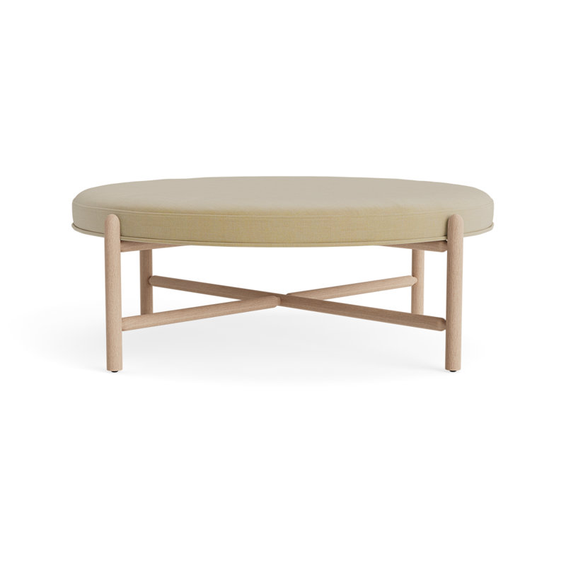 Vane 48" Round Ottoman, Oak, Khaki
