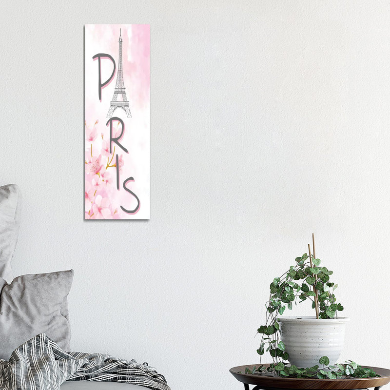 Cherry Blossom Paris I by Kimberly Allen - Wrapped Canvas Panoramic Print, 30.48 cm H x 91.44 cm W x 1.91 cm D
