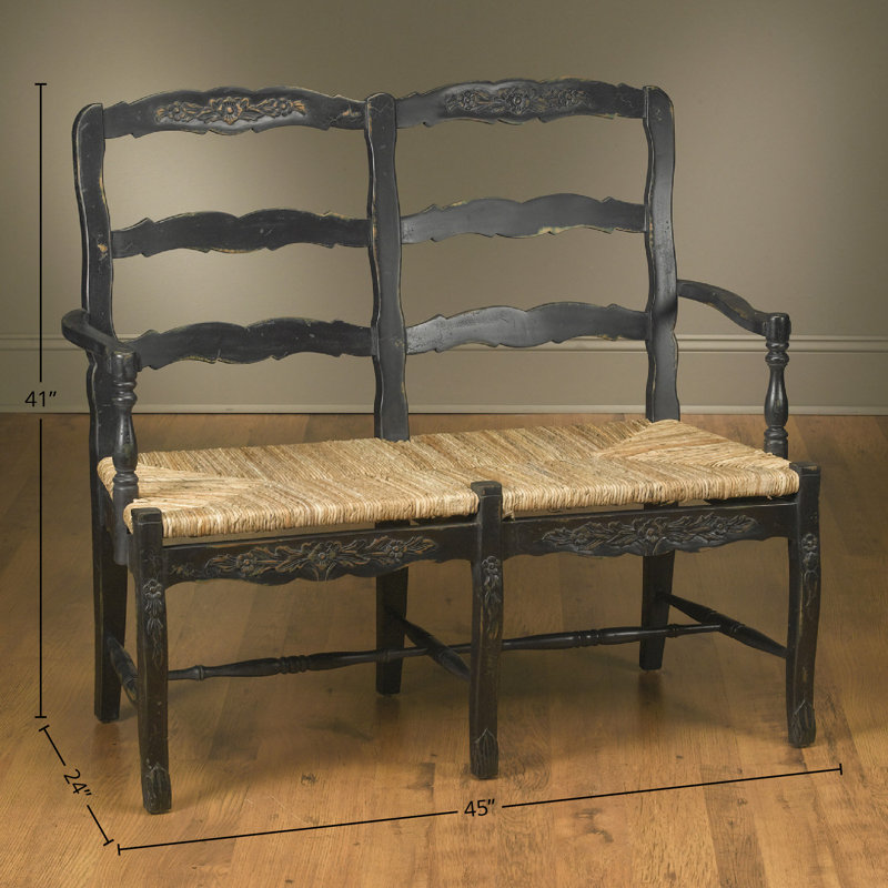 Banc en bois massif Beallsville, Noir