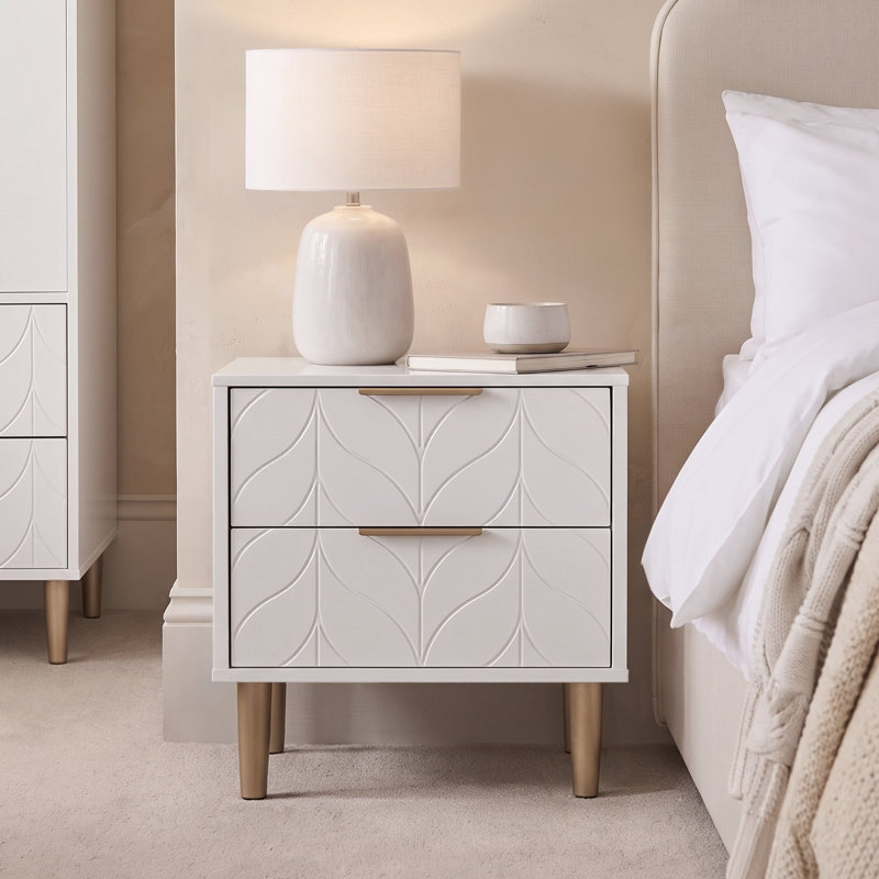 Adams Bedside Table, White, Set of 2