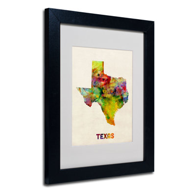 « texas map », impression encadrée sur toile