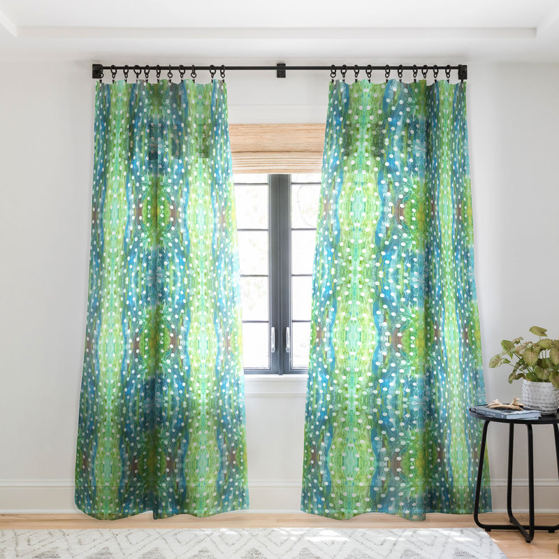 Rosie Brown Dots And Dots 1pc Sheer Window Curtain Panel