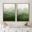 Emerald Green Mountain Range Abstract - Ensemble de 2 reproductions encadrées sur toile-98554174-98554175