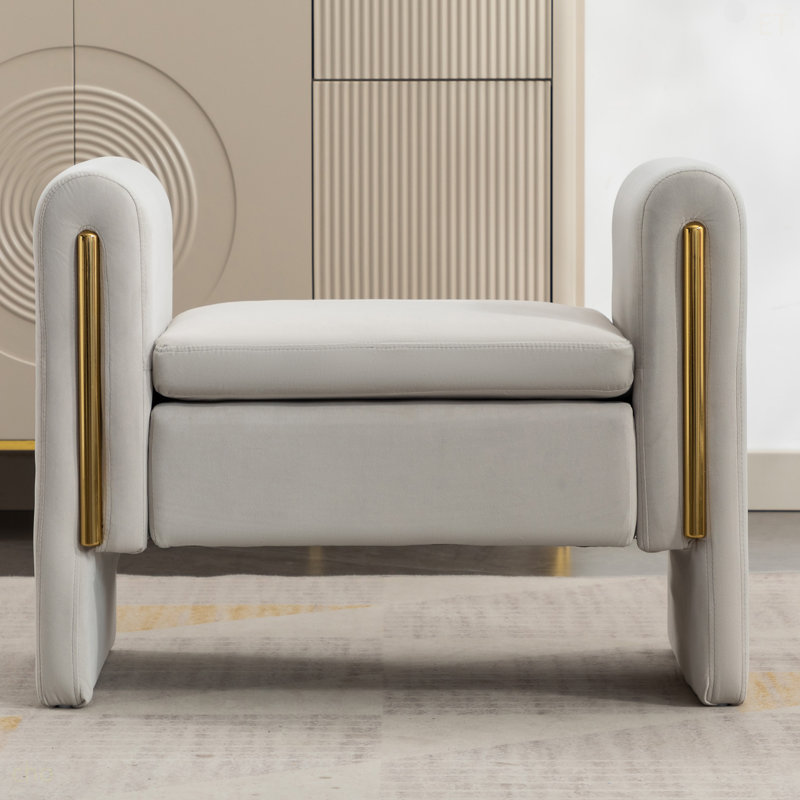 Banc de maquillage Velvet, Gris clair