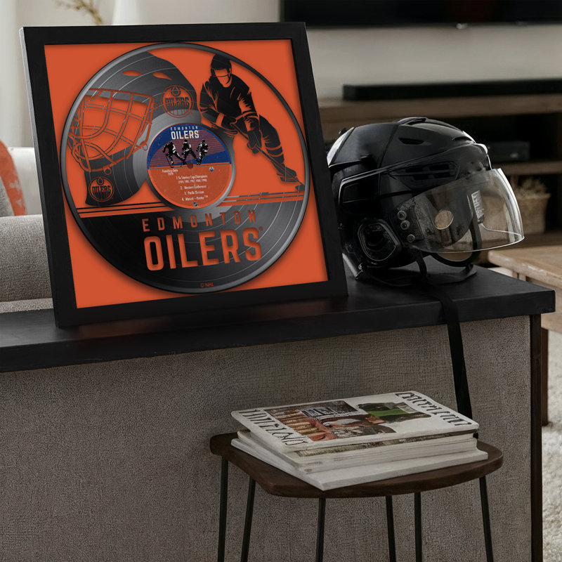 NHL EDMONTON OILERS VINYL RECORD 13 "X13" PRINT IMPRIMÉ, NHL Edmonton Oilers