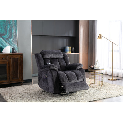 Turenne 96cm Wide Velvet Lift Assist Standard Recliner with Massager