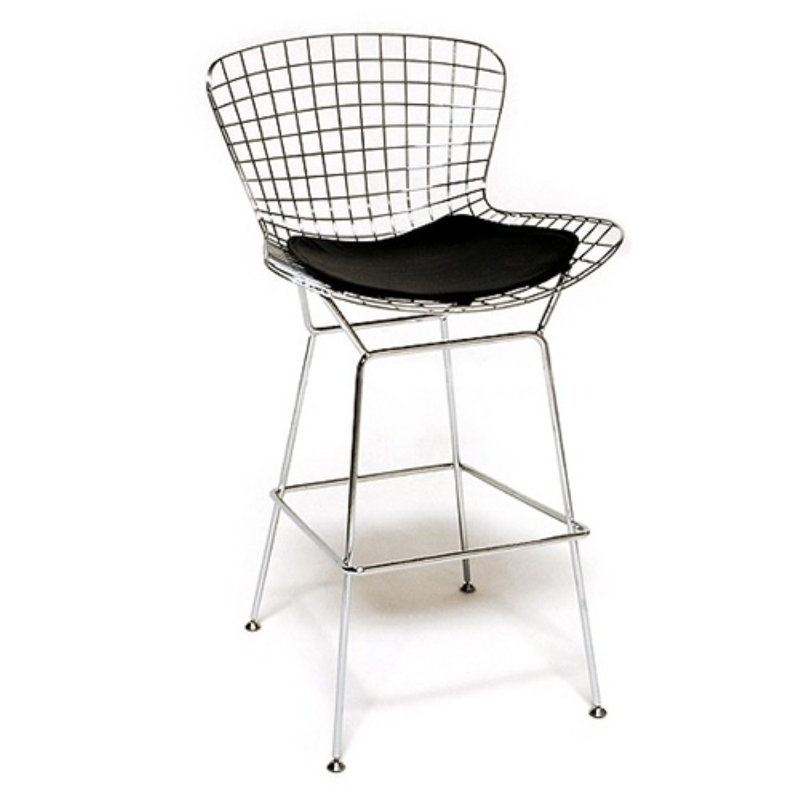 Hagert Counter Stool with Metal Frame, Black, Bar Stool ( 30" Seat Height )