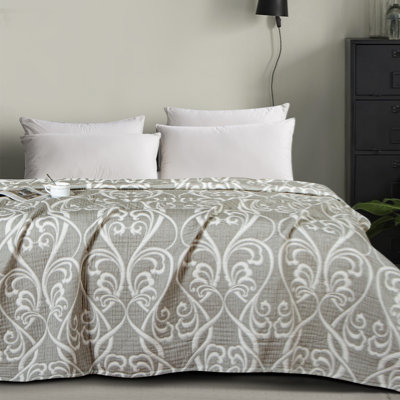 3-Layer Cotton Muslin  Bedspread - Ultra-Soft Breathable Thermal Quilt for Couch & Sofa Bed, All-Season  Striped Blanket?