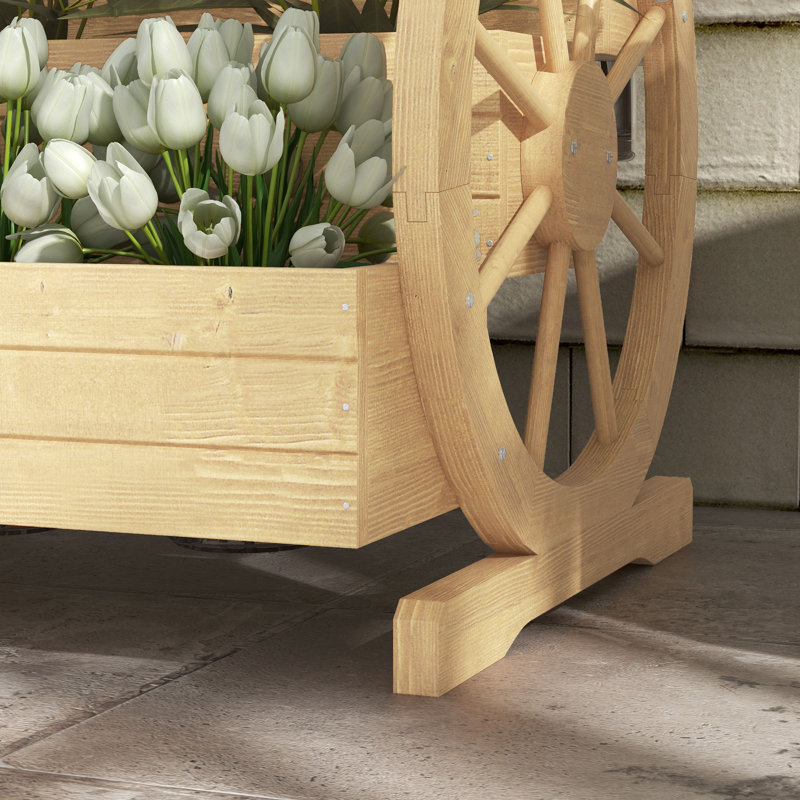 Boîte à fleurs en bois, jardin surélevé à 3 niveaux, naturel, Brun