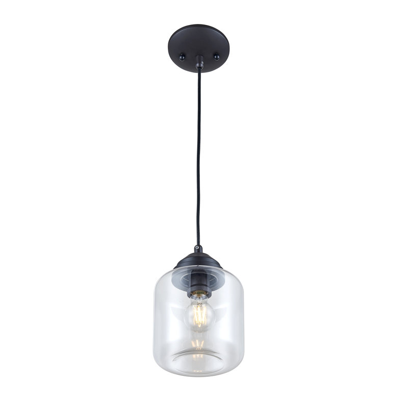Luminaire suspendu cylindrique à 1 lumière Gronroos, Chrome