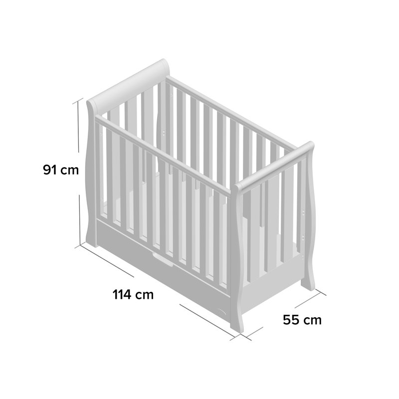 Stamford Space Saver Cot with Sprung Mattress, White