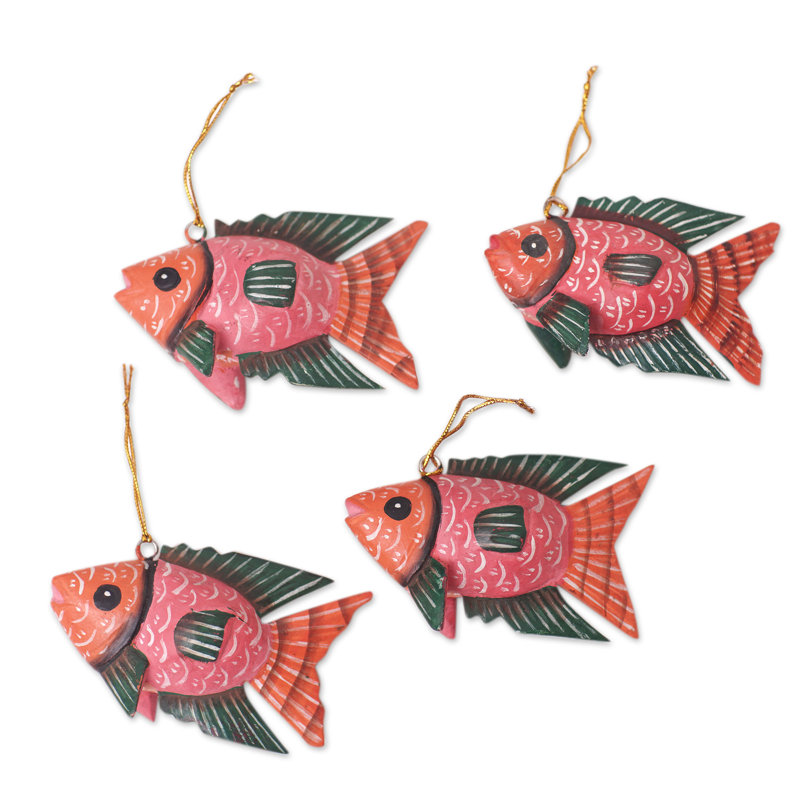 4.7'' Handmade Wood Animals Holiday Shaped Ornament