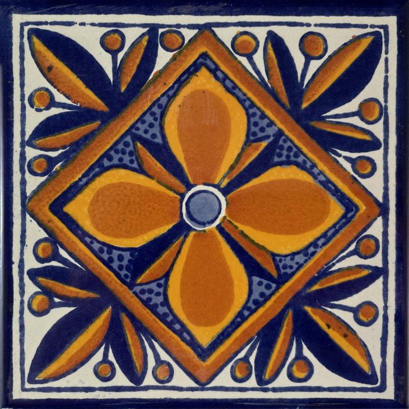 6" x 6" 4pcs TalaMex Mendoza Talavera Mexican Tile