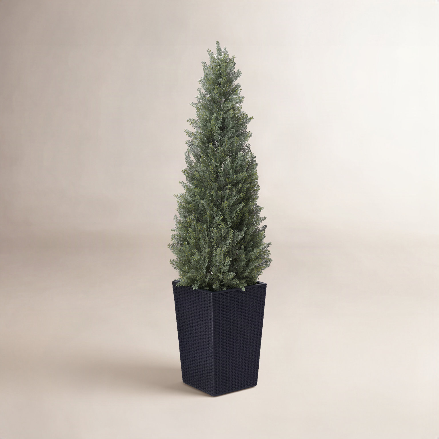 Adcock 48" Cedar Topiary in Decorative Vase, 1, Black