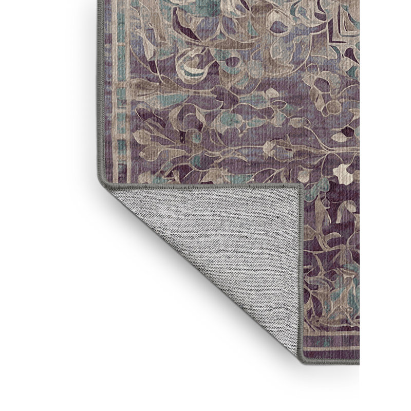 Machine Washable Gray Area Rug, Rectangle 6' x 9'
