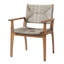 Chaise de salle à manger d'extérieur durable avec structure en bois d'acacia, finition de siège en osier tissé à la main, mobilier de jardin de patio (compatible avec table assortie)