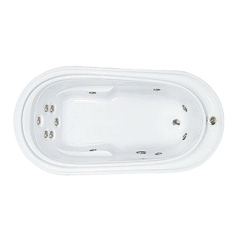 72" x 37" Elite Series Drop In Whirlpool Acrylic Bathtub with Reversible Drain in White, Bone