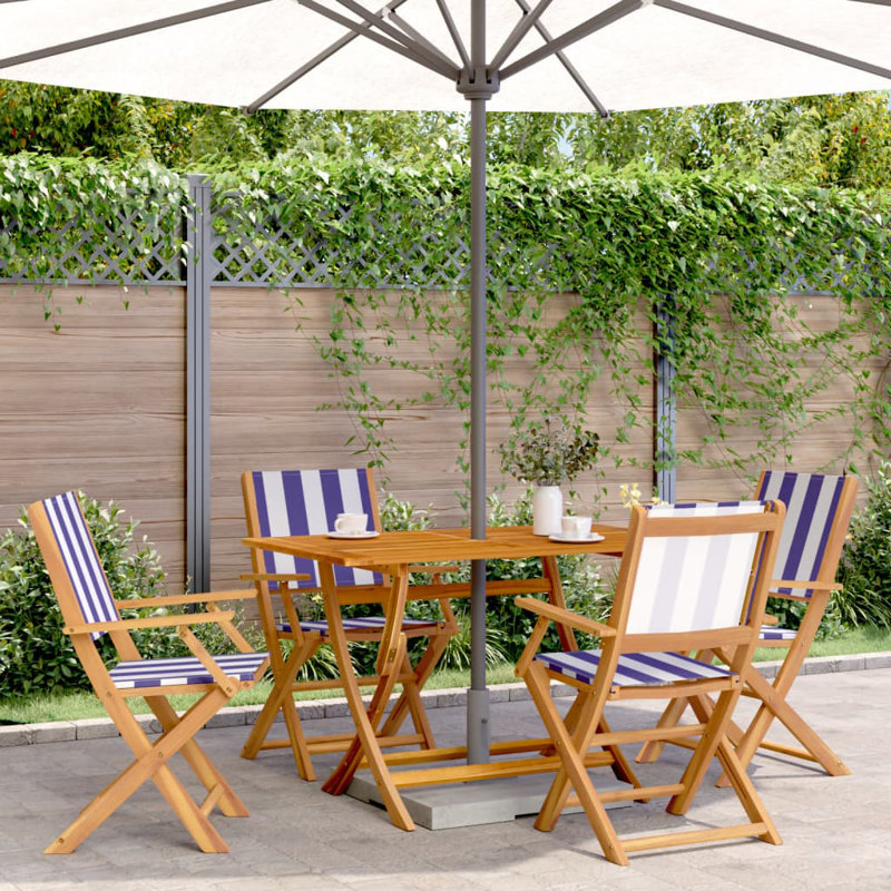 Maney Solid Wood Armchair Folding Chair Set