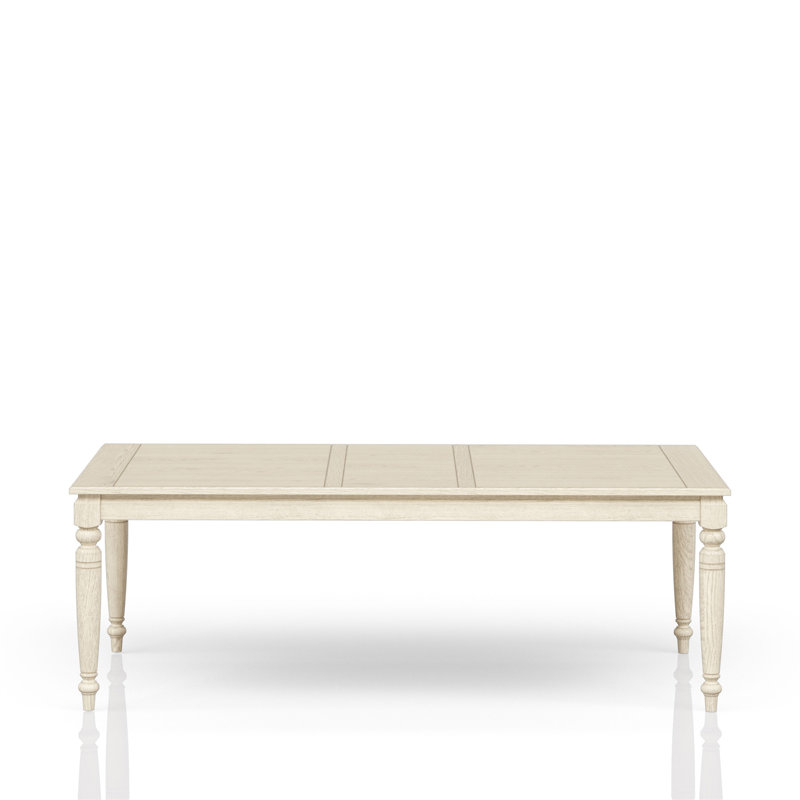 Table avec feuille - Blanc délavé, Blanc