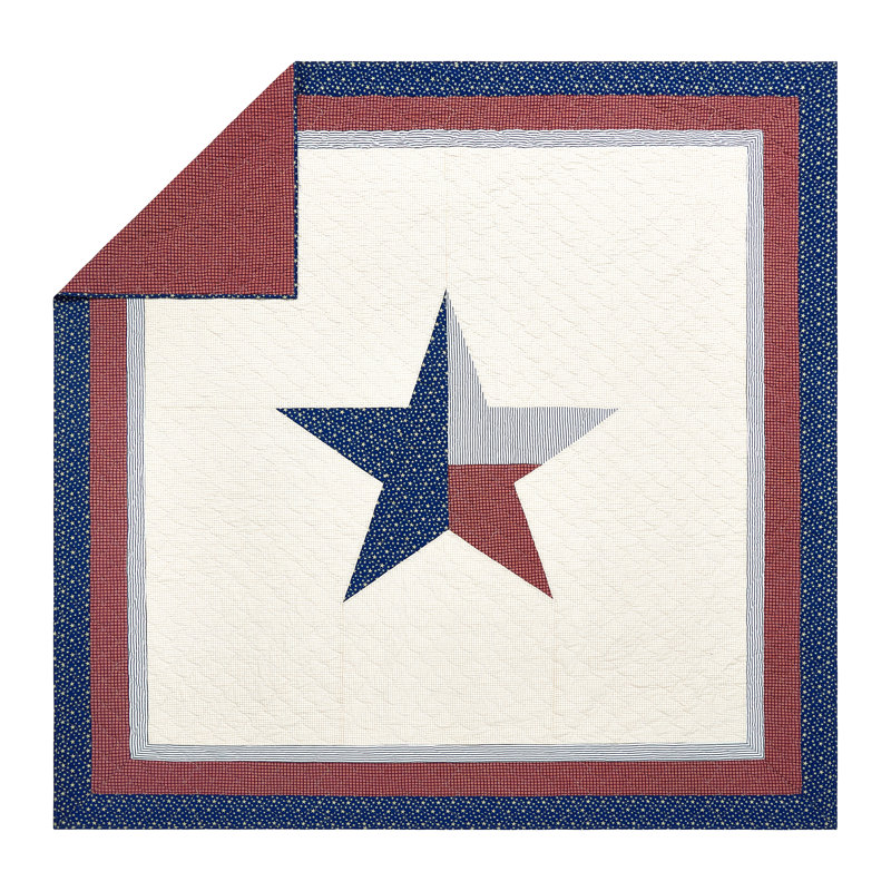 Ensemble de courtepointe en coton 3 pièces Modern Heirloom Texas Lone Star, Courtepointe très grand et 2 très grandes taies 