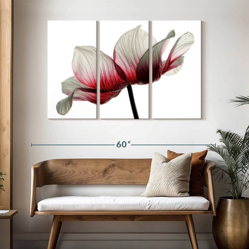 Harnek Red And White Ranunculus, 32" H x 50" W