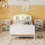 Structure de lit plateforme simple en métal avec lumière, lit simple en métal pour enfants avec tablettes de rangement rembourrées et coulissantes, blanc-997638878
