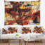Tapisserie à taches rouge et jaune abstract aquarelle-28488680