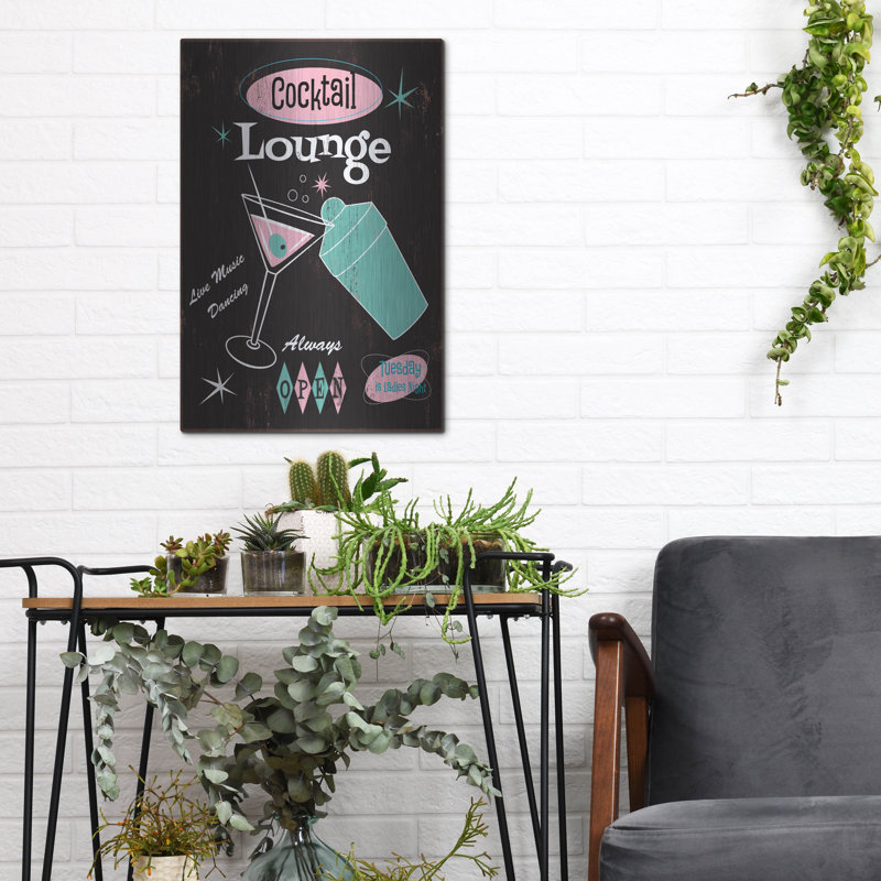  «Cocktail Lounge» par Fiona Stokes-Gilbert, art mural en métal, H 16 po x l 12 po