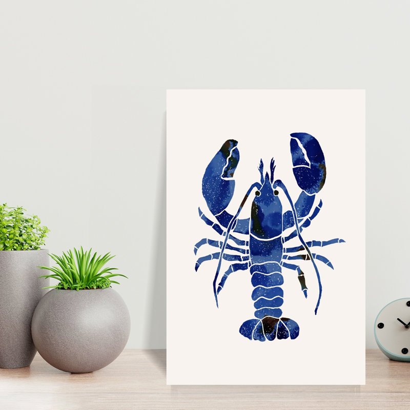 Aquarelle, homard bleu, homard abstrait, art mural, H 18 po x l 12 po