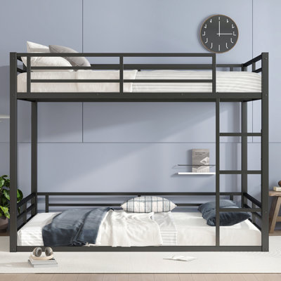 Metal Queen Over Queen Bunk Bed For Teens And Adults,Space-Saving/Noise Reduced/No Box Spring Needed
