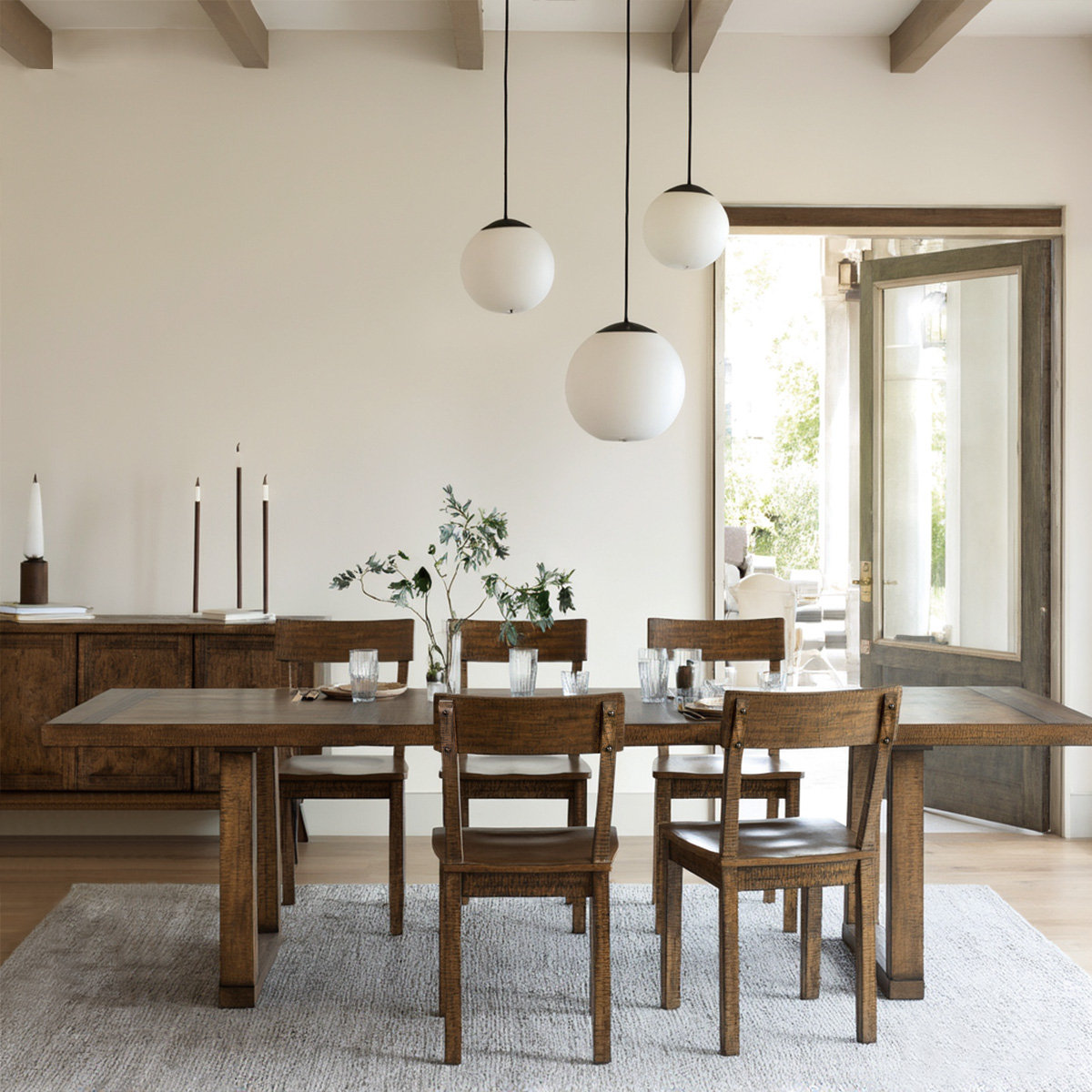72" Extendable Dining Table, Brown