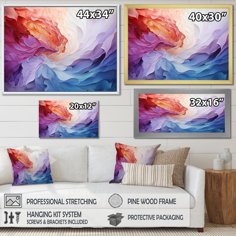 Arc-en-ciel blanc coloré III - art mural arc-en-ciel, Toile tendue, H 30 po x l 40 po x P 1,5 po