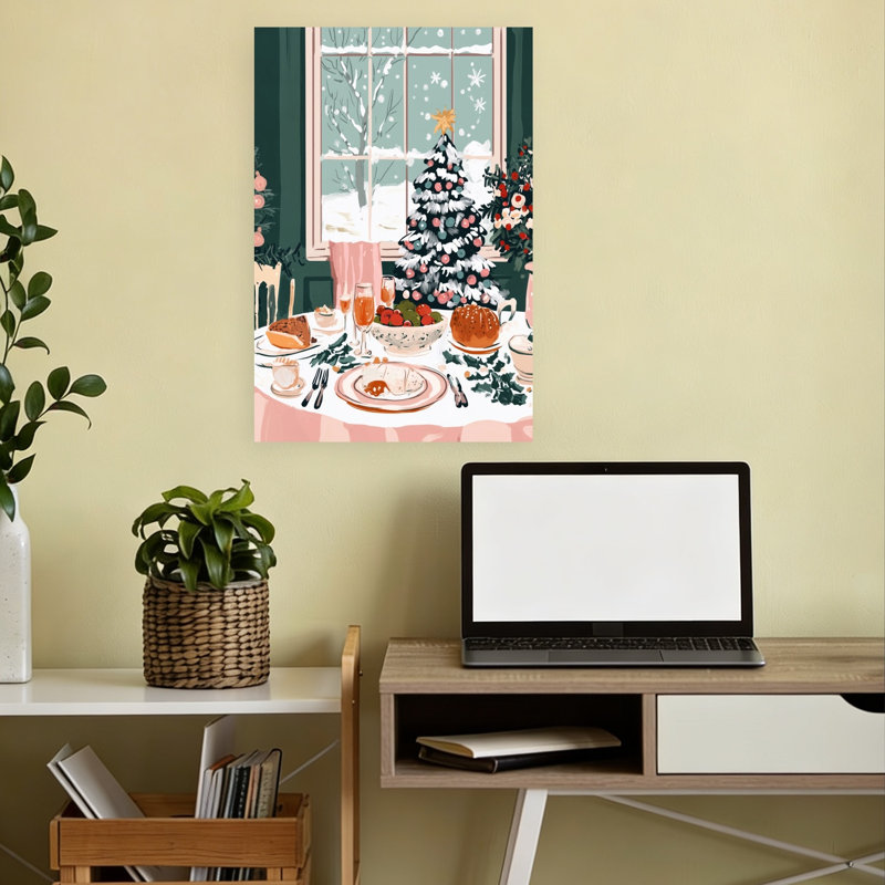 Ohchristmas, arbre de Noël contemporain abstrait, impression d'art mural, 18" H x 12" W