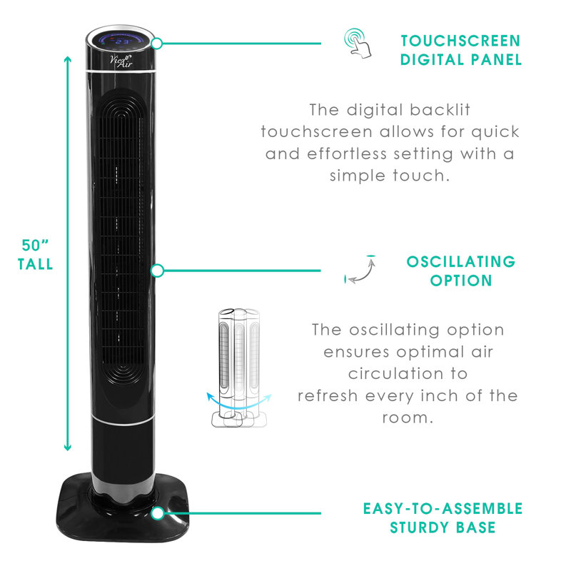 Digital 50" High Velocity Oscillating Tower Fan