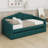 Twin Size Upholstered Daybed With Trundle,Velvet Sofabed With USB & Type-C Charging Ports, Side Storage Bag, No Box-Spring Needed-1994221580
