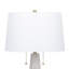 Lampe de table, abat-jour tambour blanc, chaîne à double poignée, base conique conique