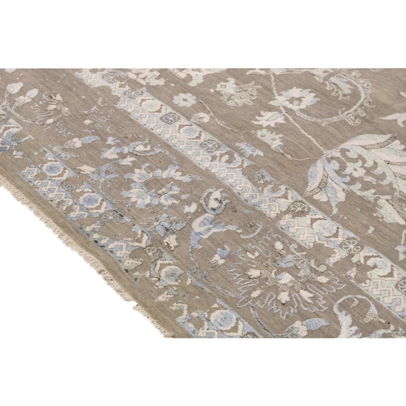 One-of-a-Kind High-Quality Hand-Knotted Brown Area Rug